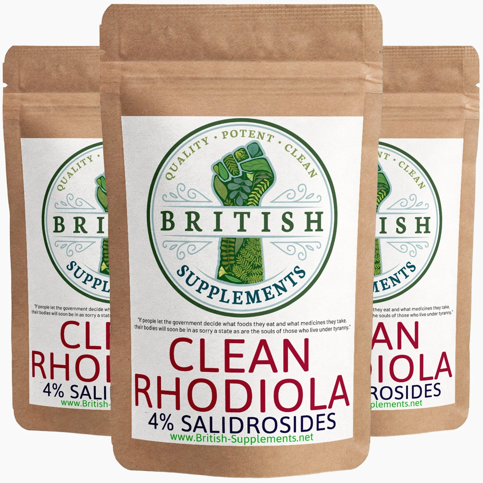 Clean Genuine Rhodiola Rosea Extract 238mg (1,428mg) (4% Salidrosides 9.52mg)