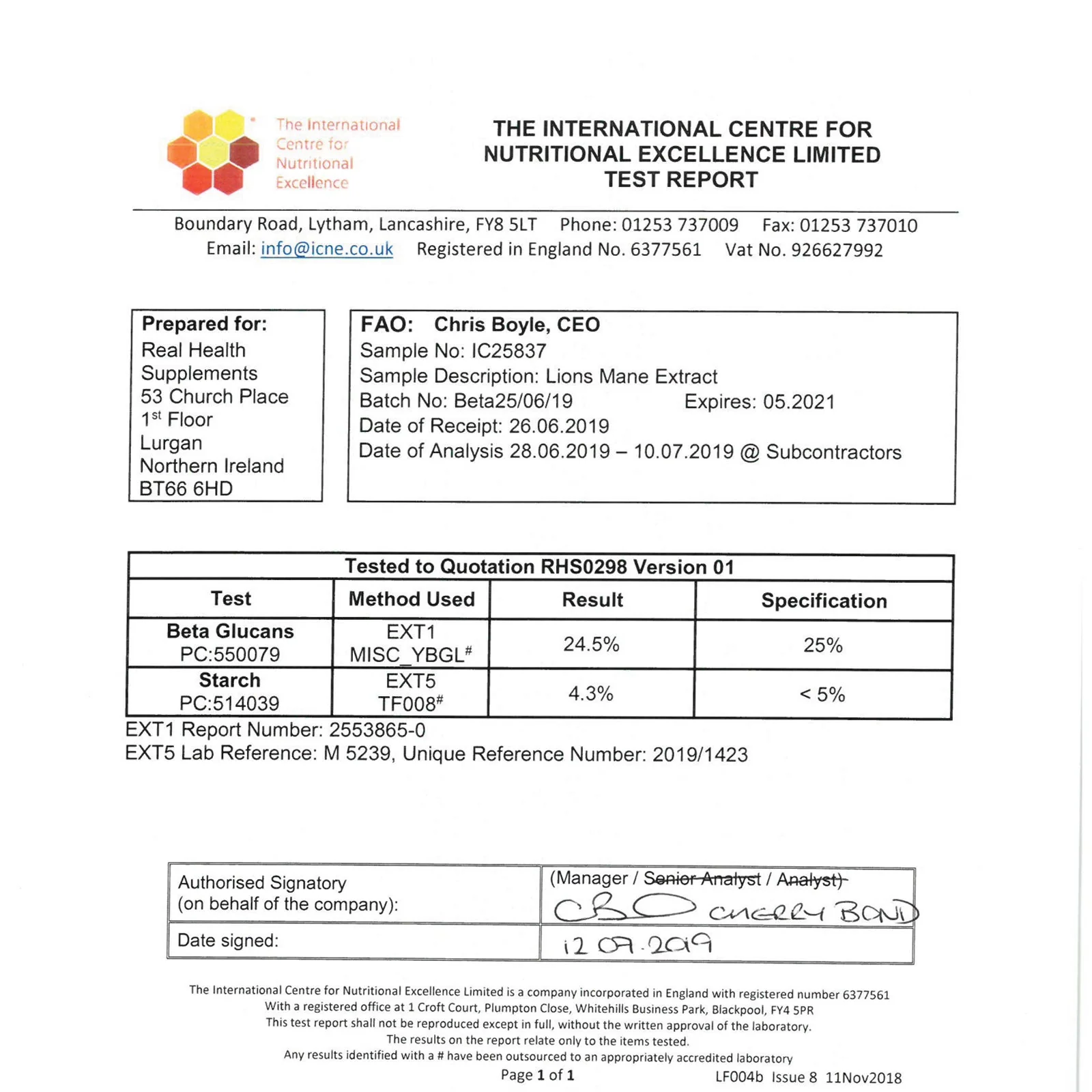 Lions Mane Extract 451mg (Beta Glucans 112mg) - Image 9