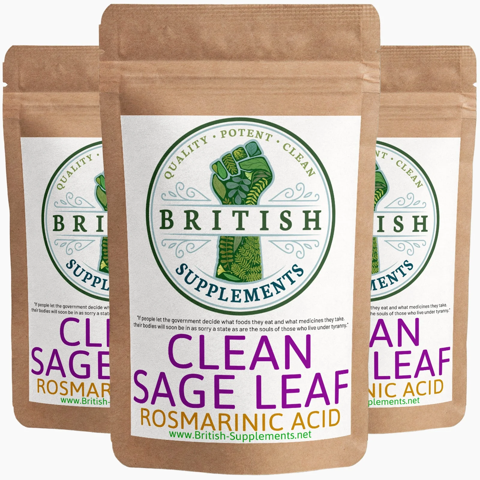 Clean Genuine Sage Leaf Extract 2,940mg (14.7mg Rosmarinic Acid)